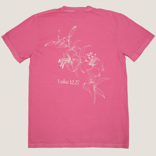 Lilly Flower Tee – Luke 12:27 - Garrison & Co.