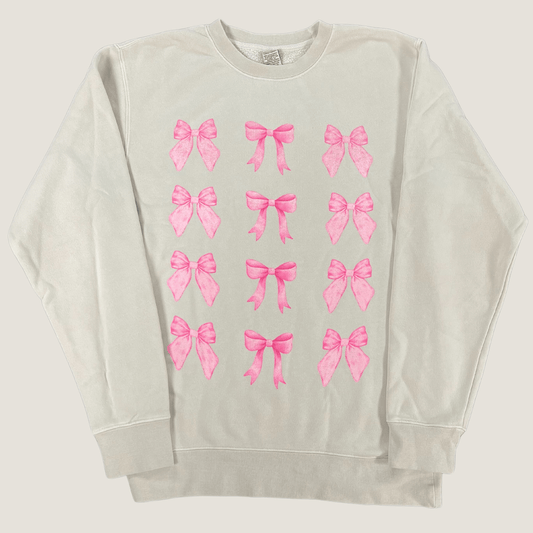 Pink Bow Print Tee | Comfort Colors - Garrison & Co.